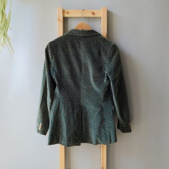 Vintage Saks Fifth Avenue Designer Velvet Floral Blazer Small Medium - Picture 2 of 7